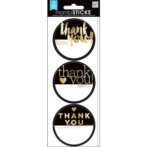 Me and My Big Ideas - MAMBI Sticks - Cardstock Stickers - Labels - Thank You - Gold