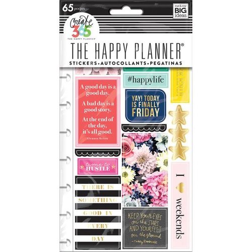 Me and My Big Ideas - Create 365 Collection - Planner - Embellished Stickers with Foil Accents - Happy Life