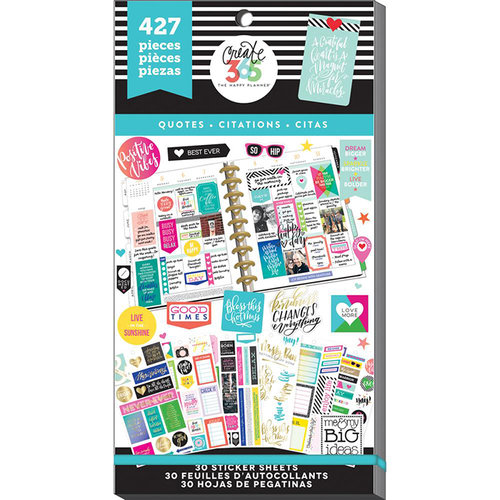 Me and My Big Ideas - Create 365 Collection - Planner - Stickers - Value Pack - Quotes with Foil Accents