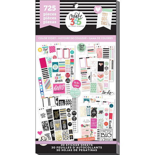Me and My Big Ideas - Create 365 Collection - Planner - Stickers - Value Pack - Classic Color Story with Foil Accents
