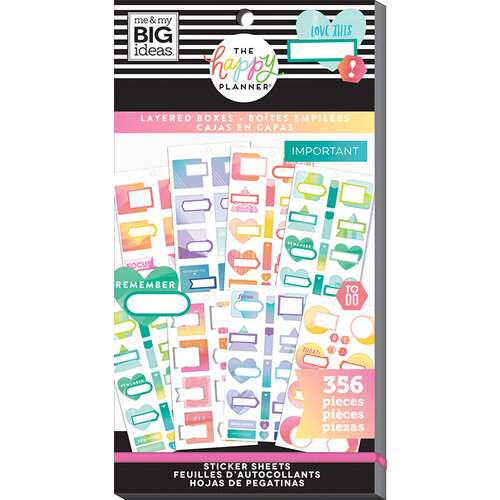 Me and My Big Ideas - Happy Planner Collection - Planner - Stickers - Value Pack - Layered Boxes with Foil Accents