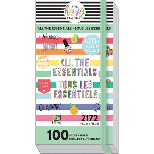 Me and My Big Ideas - Happy Planner Collection - Sticker Pad - All the Essentials - 100 Sheets