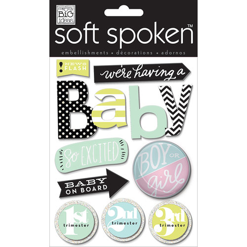 Me and My Big Ideas - Soft Spoken - 3 Dimensional Stickers - News Flash Baby