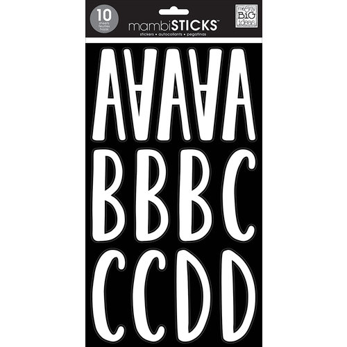 Me and My Big Ideas - MAMBI Sticks - Large Alphabet Stickers - Leah - White with Black Insert