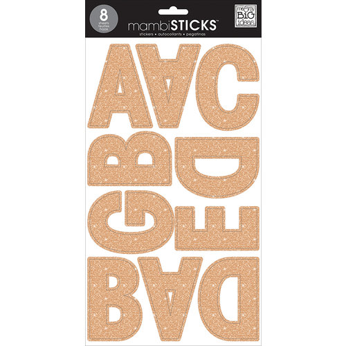 Me and My Big Ideas - MAMBI Sticks - Large Alphabet Stickers - Ava - Rose Gold Glitter