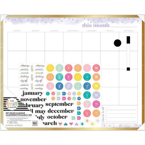 Me and My Big Ideas - Happy Planner Collection - Planner - Dry Erase Calendar - Lavender