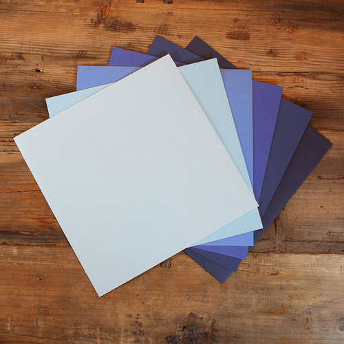 My Colors Cardstock - By PhotoPlay - 12 x 12 Canvas Cardstock Pack - Blue Tones - 18 Pack