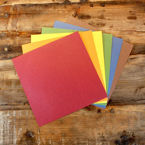 My Colors Cardstock - My Minds Eye - 12 x 12 Glimmer Cardstock Pack - Primary - 18 Pack