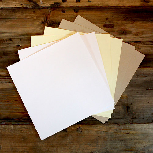 My Colors Cardstock - My Minds Eye - 12 x 12 Classic Cardstock Pack - Smooth Finish - Neutral - 30 Pack