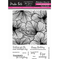 Maker Forte - Clear Photopolymer Stamps - Floral Background With Sentiment