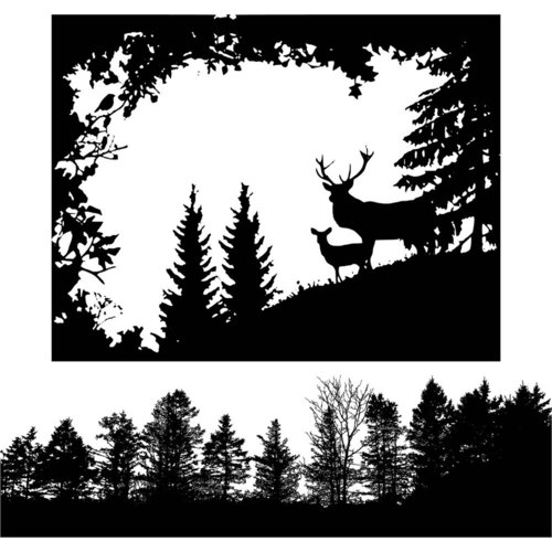 Maker Forte - Cling Mounted Rubber Stamps and Stencil Silhouettes - Deer Dad