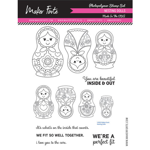 Maker Forte - Clear Photopolymer Stamps - Nesting Dolls