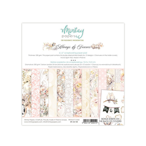 Mintay Papers - Always And Forever Collection - 6 x 6 Paper Pad
