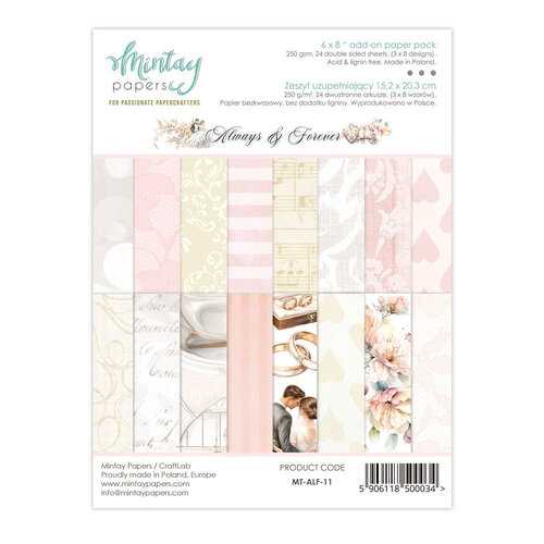 Mintay Papers - Always And Forever Collection - 6 x 8 Paper Pad - Add-On