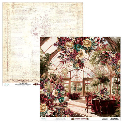 Mintay Papers - Bohemian Wedding Collection - 12 x 12 Double Sided Paper - Sheet 01