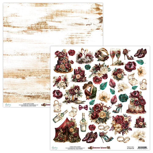 Mintay Papers - Bohemian Wedding Collection - 12 x 12 Double Sided Paper - Elements