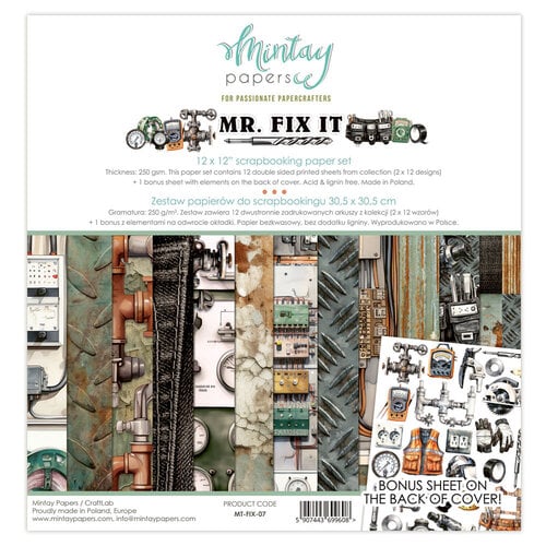 Mintay Papers - Mr. Fix It Collection - 12 x 12 Paper Pack