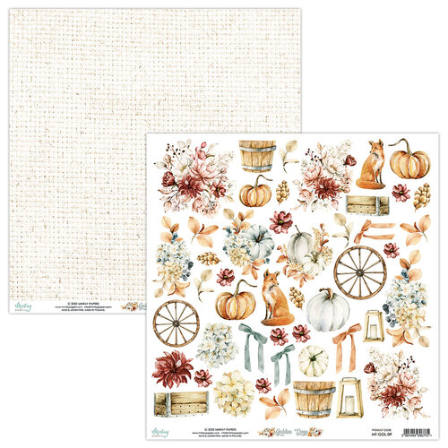 Mintay Papers - Golden Days Collection - 12 x 12 Double Sided Paper - Elements