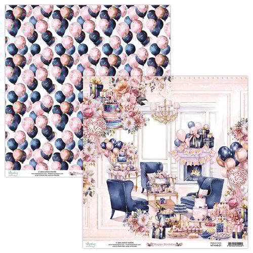 Mintay Papers - Happy Birthday Collection - 12 x 12 Double Sided Paper - Sheet 01
