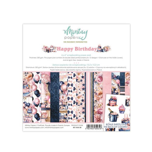 Mintay Papers - Happy Birthday Collection - 6 x 6 Paper Pad