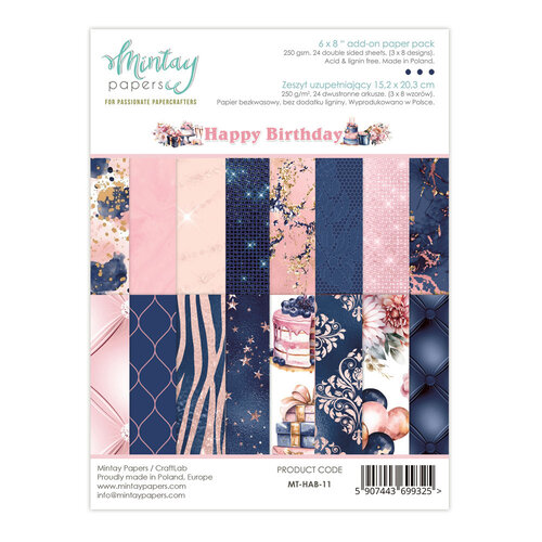 Mintay Papers - Happy Birthday Collection - 6 x 8 Paper Pad - Add-On