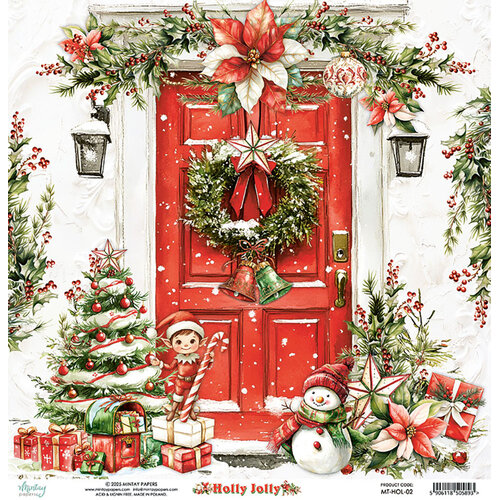 Mintay Papers - Holly Jolly Collection - 12 x 12 Double Sided Paper - 2