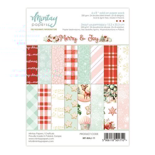 Mintay Papers - Merry & Joy Collection - 6 x 8 Paper Pad - Add-On