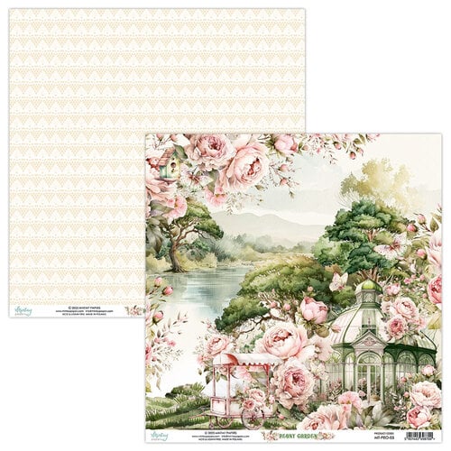 Mintay Papers - Peony Garden Collection - 12 x 12 Double Sided Paper - Sheet 03