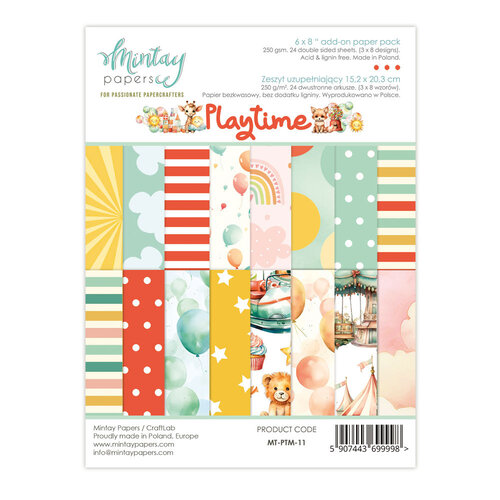 Mintay Papers - Playtime Collection - 6 x 8 Paper Pad - Add-On
