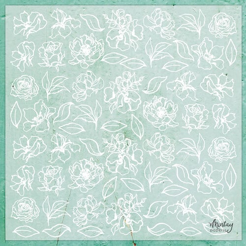 Mintay Papers - 12 x 12 Decorative Vellum - Flowers 1
