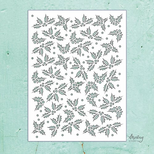 Mintay Papers - Kreativa Collection - 6 x 8 Stencils - Holly Leaves