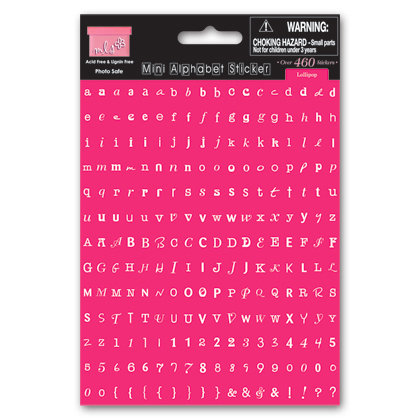 My Little Shoebox - Cardstock Stickers - Mini Alphabet - Lollipop