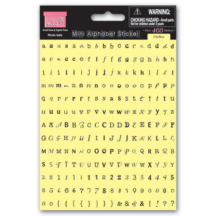 My Little Shoebox - Cardstock Stickers - Mini Alphabet - Chiffon