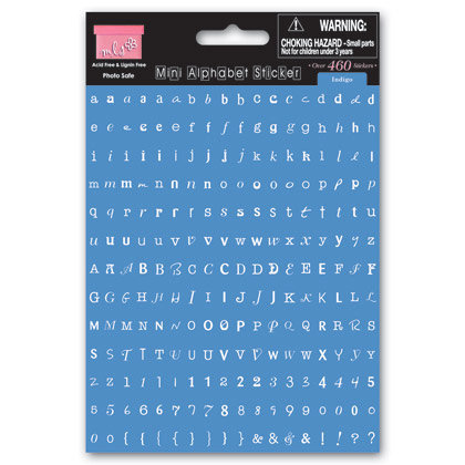 My Little Shoebox - Cardstock Stickers - Mini Alphabet - Indigo