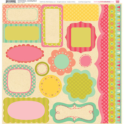 My Little Shoebox - Summer Breeze Collection - 12 x 12 Journaling Die Cuts