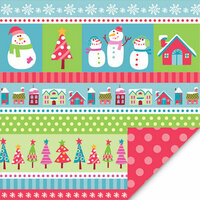My Little Shoebox - Holly Jolly Collection - 12 x 12 Double Sided Paper - Frosty, BRAND NEW