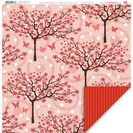 My Little Shoebox - Oasis Collection - 12 x 12 Double Sided Paper - Pink Blossom