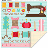 My Little Shoebox - Sew Cute Collection - 12 x 12 Double Sided Paper - Sew Crafty
