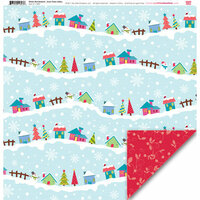 My Little Shoebox - Winter Wonderland Collection - 12 x 12 Double Sided Paper - Snow Flake Valley