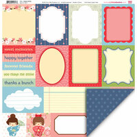 My Little Shoebox - Aiko Collection - 12 x 12 Double Sided Paper - Happy Notes