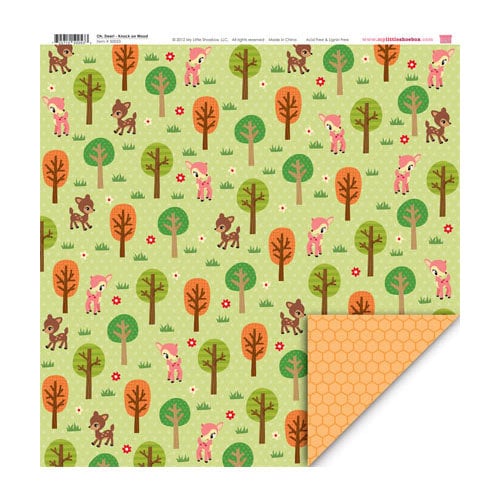 My Little Shoebox - Oh, Deer! Collection - 12 x 12 Double Sided Paper - Knock on Wood