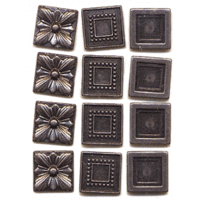 Making Memories Decorative Brads - Square - Pewter Variety Pack 2, CLEARANCE