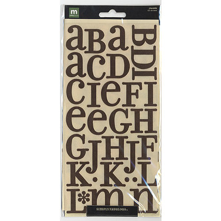 Making Memories - Simply Fabulous - Velvet Alphabet Stickers - Chocolate, CLEARANCE