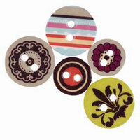 Making Memories - Chipboard Buttons - Funky Vintage - Lizzie