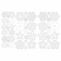 Making Memories - Clear Stickers - Flowers - White