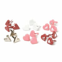 Making Memories - Value Pack - Heart Shaped Brads - Red and Pink