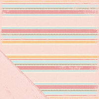 Making Memories - Animal Crackers Collection - 12x12 Double Sided Paper - Ella Stripe