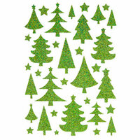 Making Memories - Fa La La Collection - Christmas - Glitter Foam Stickers - Trees