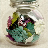 Making Memories - Flower Shop Blossoms Jar Collection - Aqua Green and Purple Mix