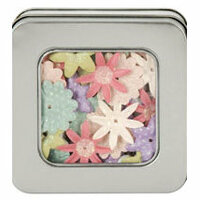 Making Memories - Flower Shop Blossoms Tin Collection - Glitter and Printed Flowers - Pastel
